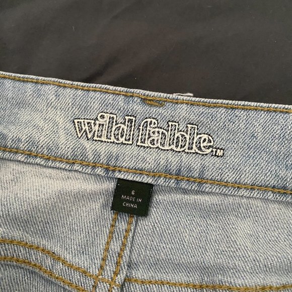 Wild Fable | NWOT Light Blue Raw Hem High-Rise Denim Mini Skirt Size 6 - Picture 7 of 9
